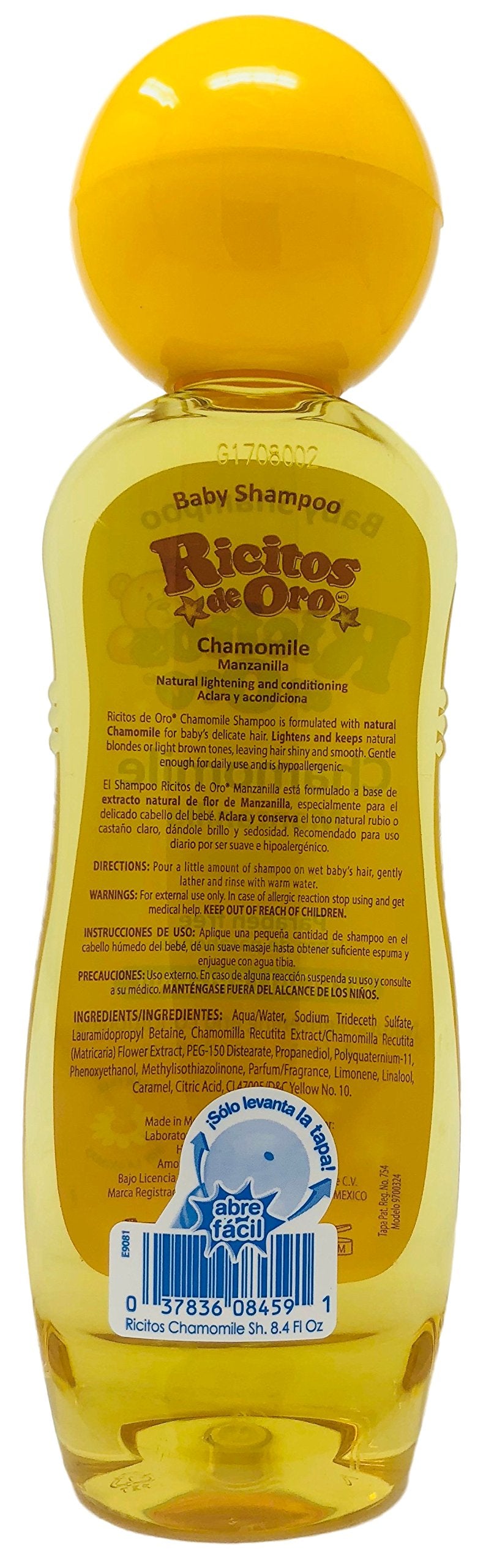 Ricitos de Oro before and after on child's hair showing softer combing benefit