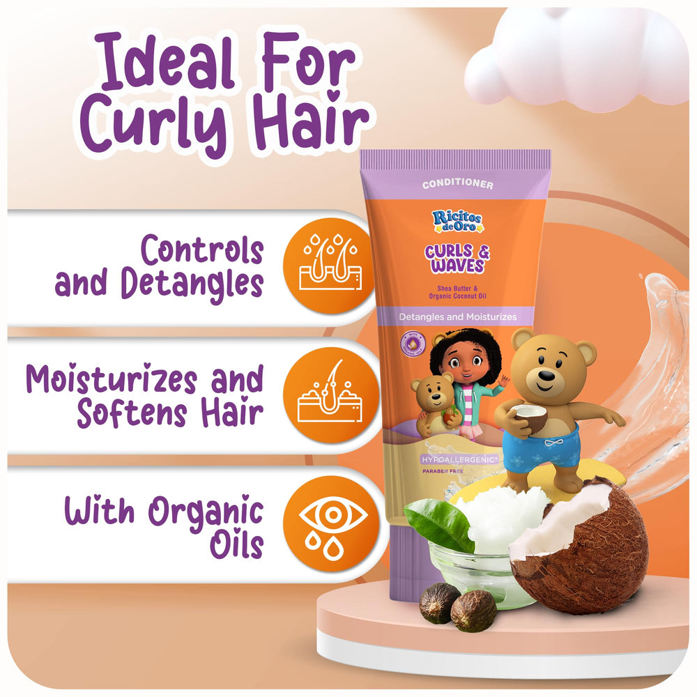 Ricitos de Oro creamy conditioner texture illustrating easy application and hydration