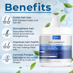 Rida Hair Research Institute conditioner applied to scalp reducing flakes and itch