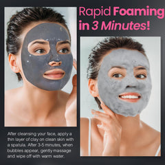 RIHAKO applied on model's face demonstrating easy at-home bubble mask use