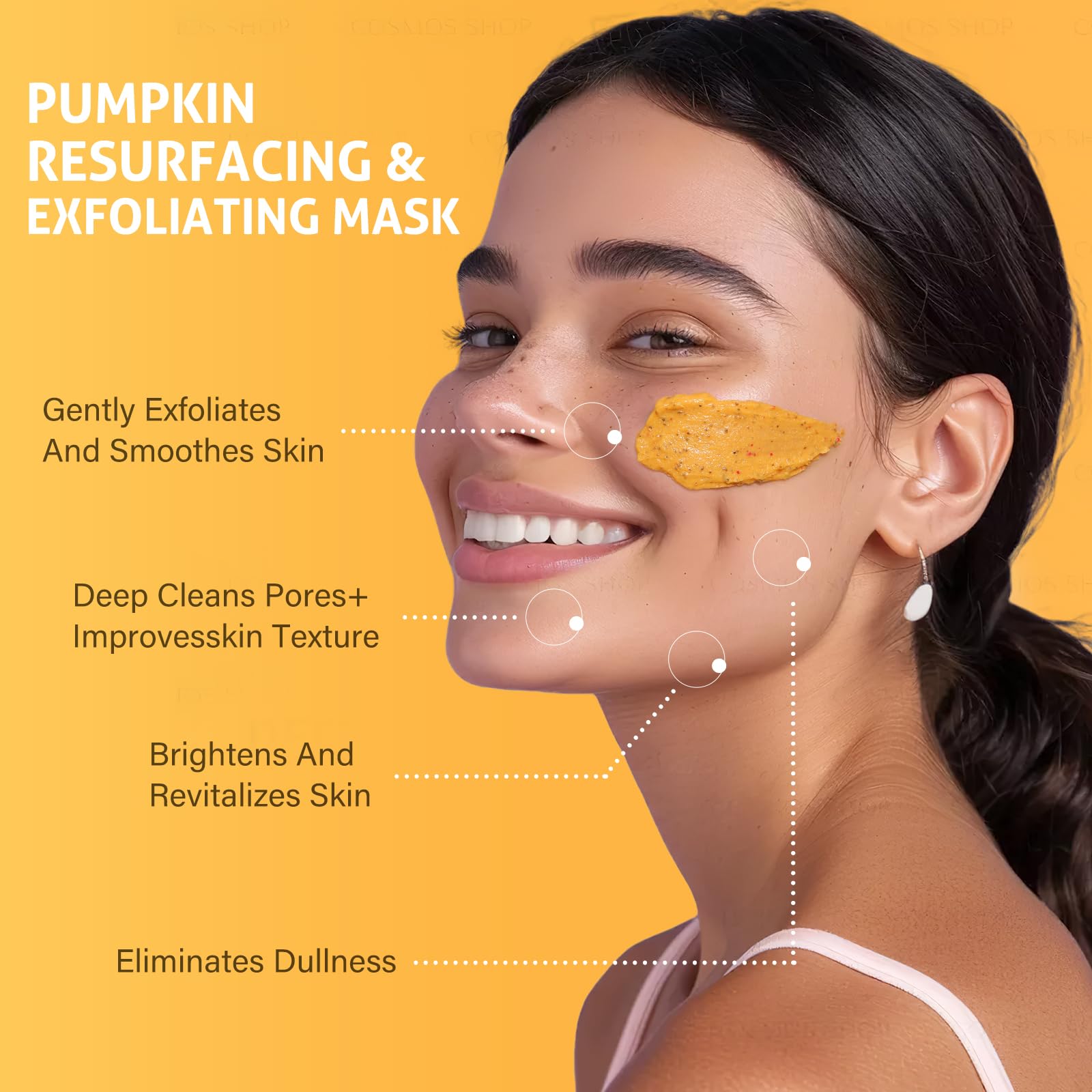 RIHAKO open jar revealing creamy pumpkin mask texture for easy smooth application benefit