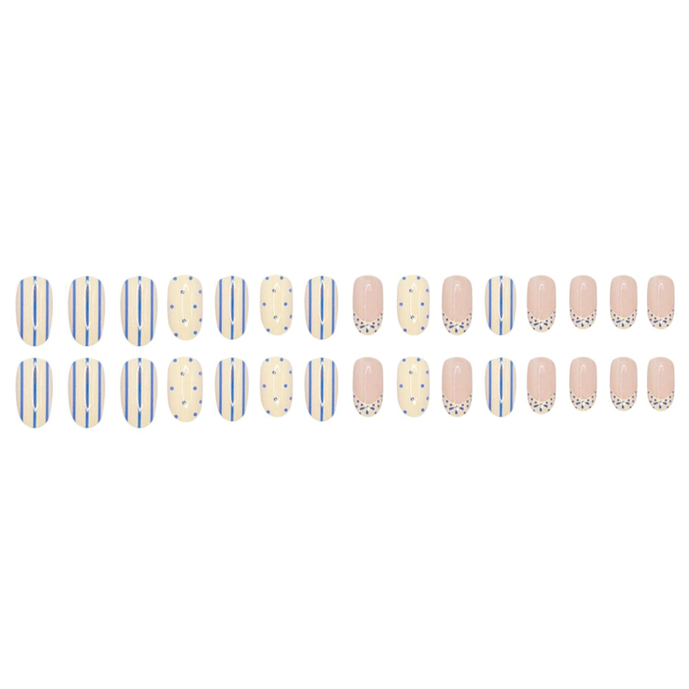 RIICFDD hand applying a press-on nail showing easy at-home application benefit