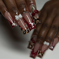 RIICFDD close-up of leopard French tip detail showing stylish pattern clarity