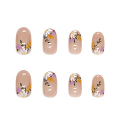 RikView close-up of floral design and French tip offering visible salon-level detail