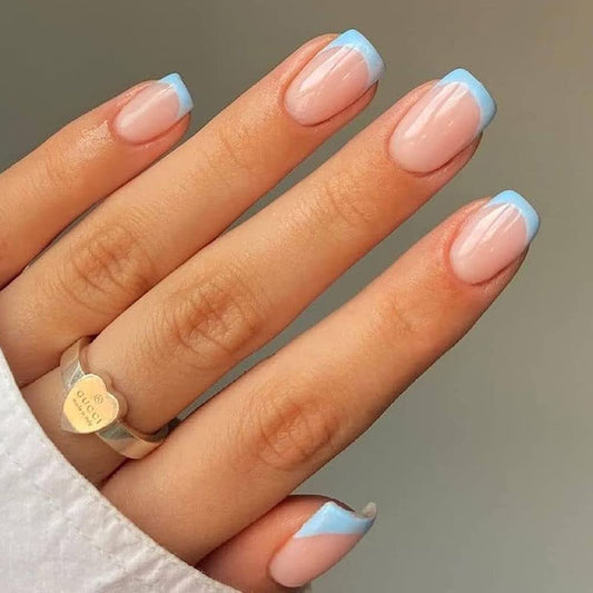 RikView front packaging showing blue French oval nails and contents for easy styling