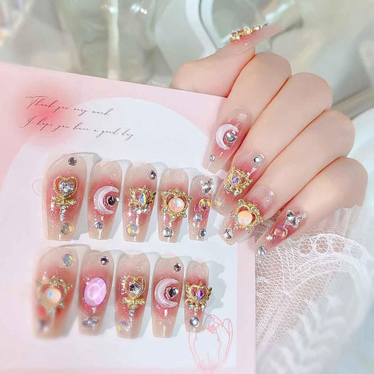 RikView front packaging showing glossy pink coffin nails and set details