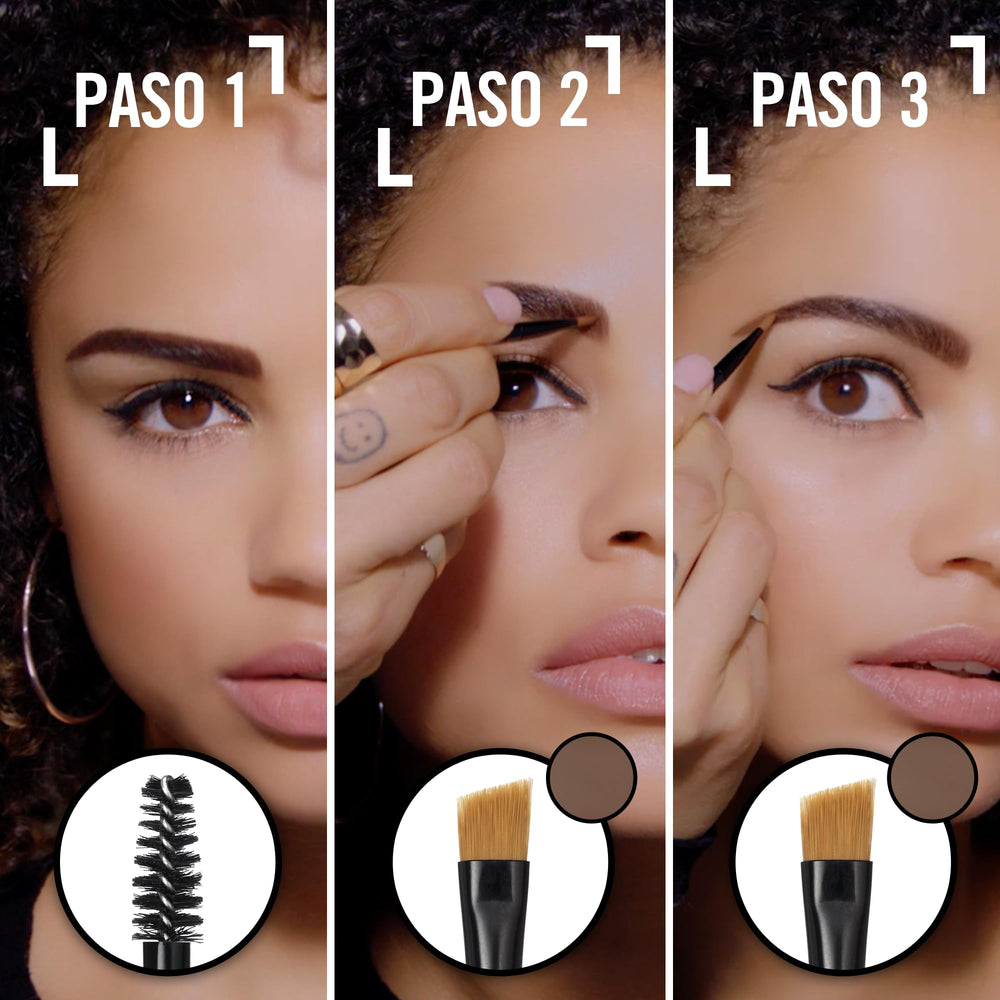 rimmel brow kit applied on model demonstrating defined, camera-ready brows