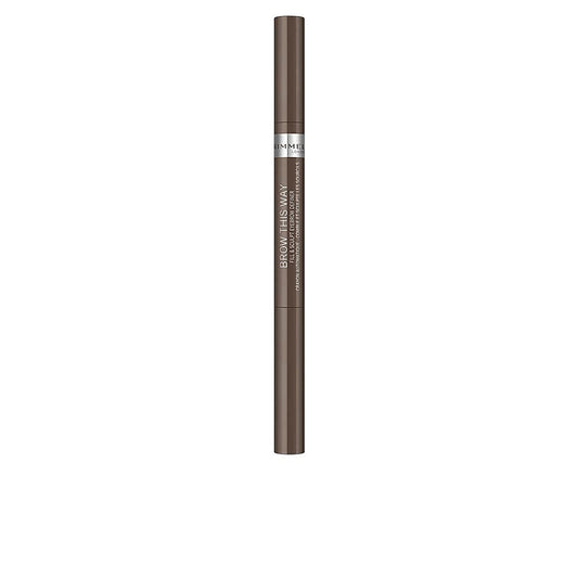 Rimmel Brow This Way pencil front view showing color and precise tip, enhancing brows