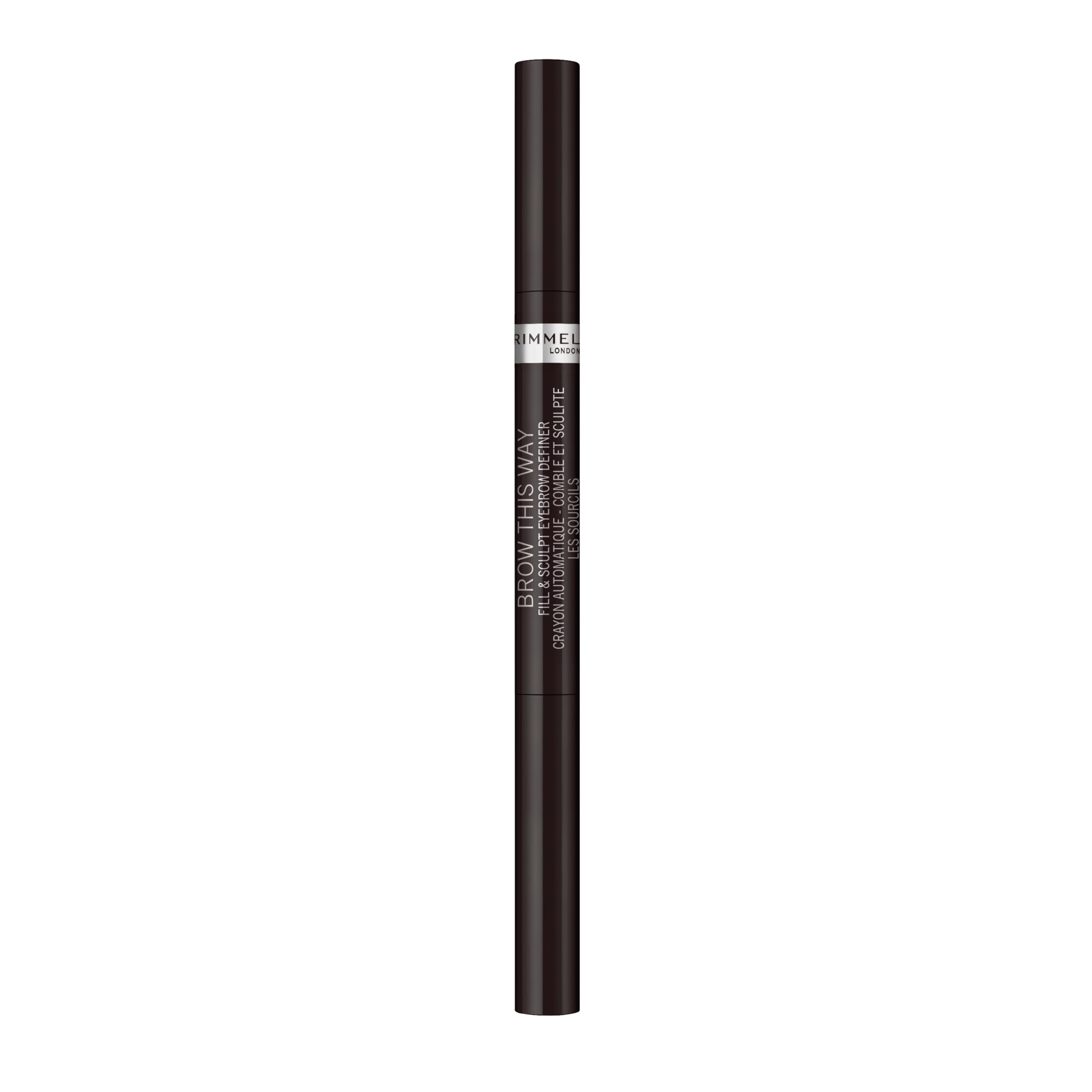 Rimmel front packaging showing pencil and cap, easy grab for everyday use