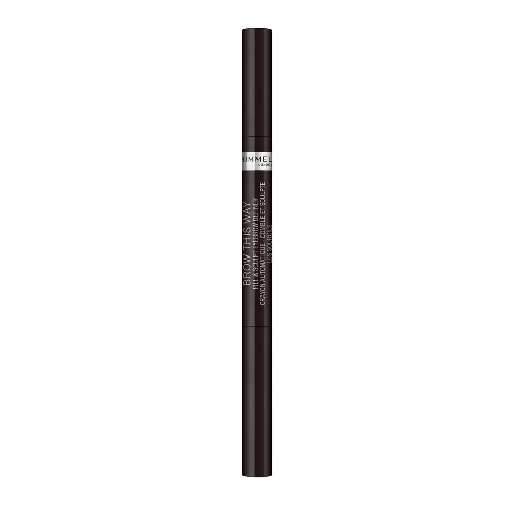 Rimmel front packaging showing pencil and cap, easy grab for everyday use