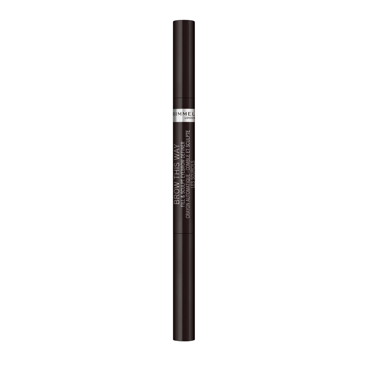 Rimmel front packaging showing pencil and cap, easy grab for everyday use