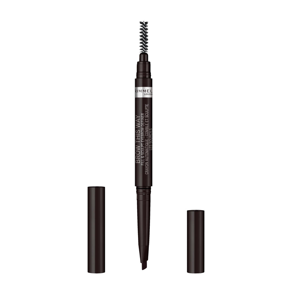 Rimmel shimmer detail on pencil highlighting subtle lift and luminosity