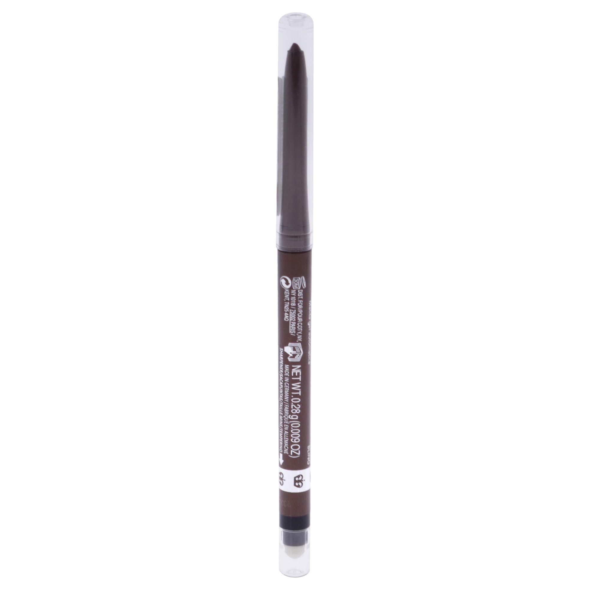 Rimmel Exaggerate Copper Bling applied on model's eye demonstrates luminous smoky definition