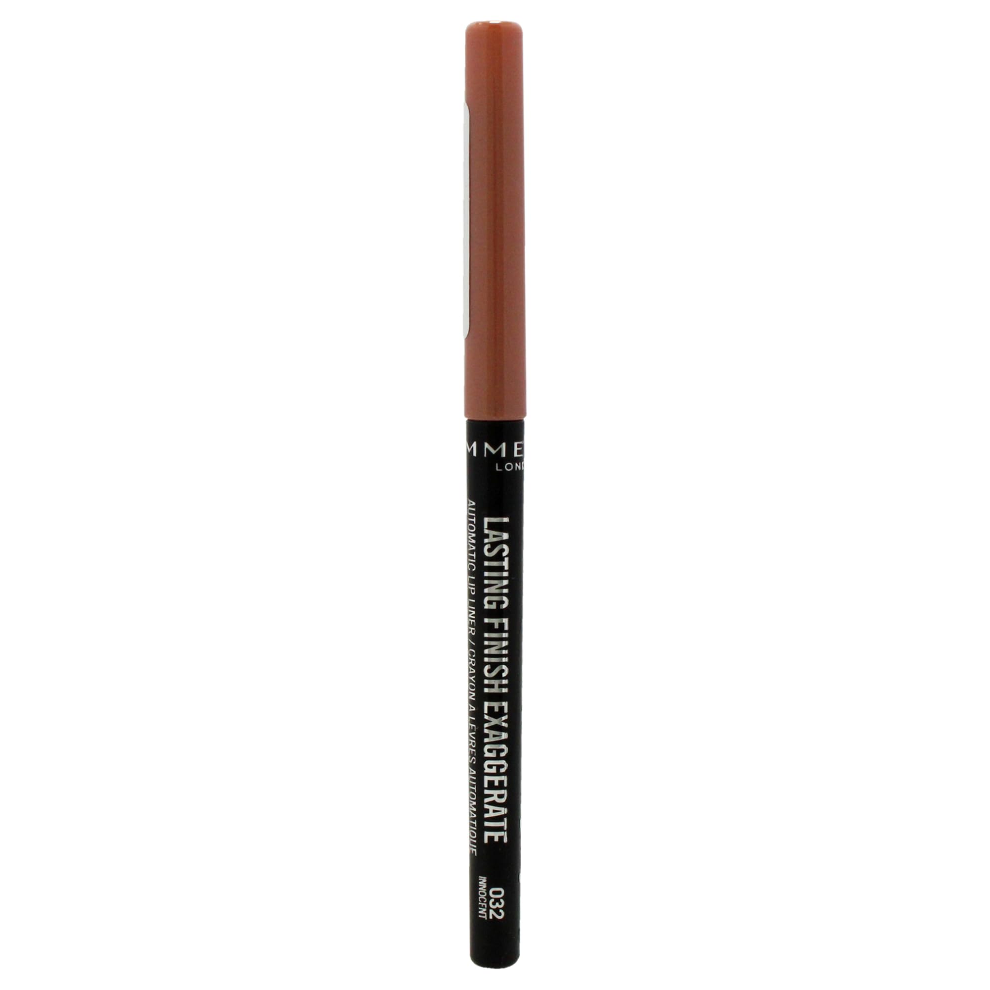 Rimmel Exaggerate front packaging showing shade 32 Innocent and travel-friendly design