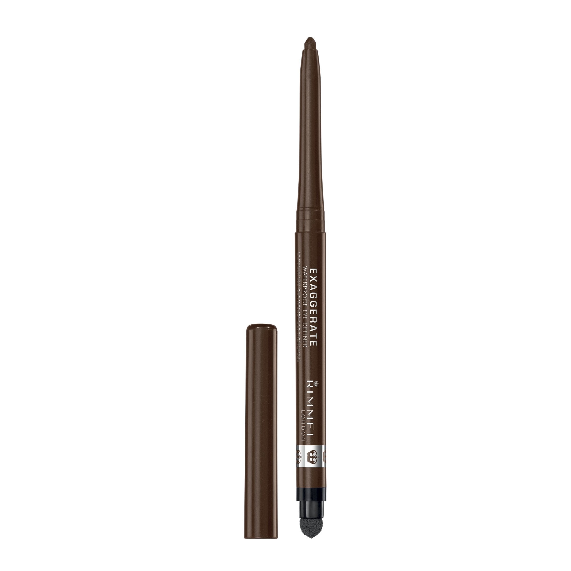 Rimmel Exaggerate front packaging showing rich brown shade and clear branding for easy selection