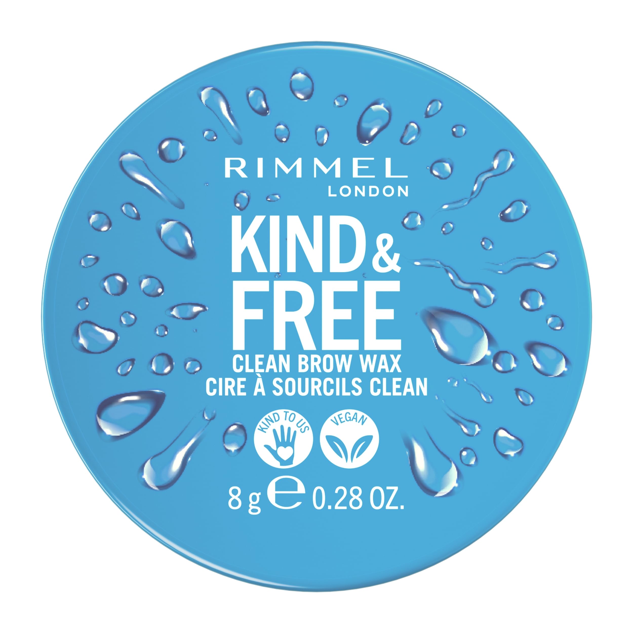 Rimmel clear brow wax tube front view shows packaging and compact size