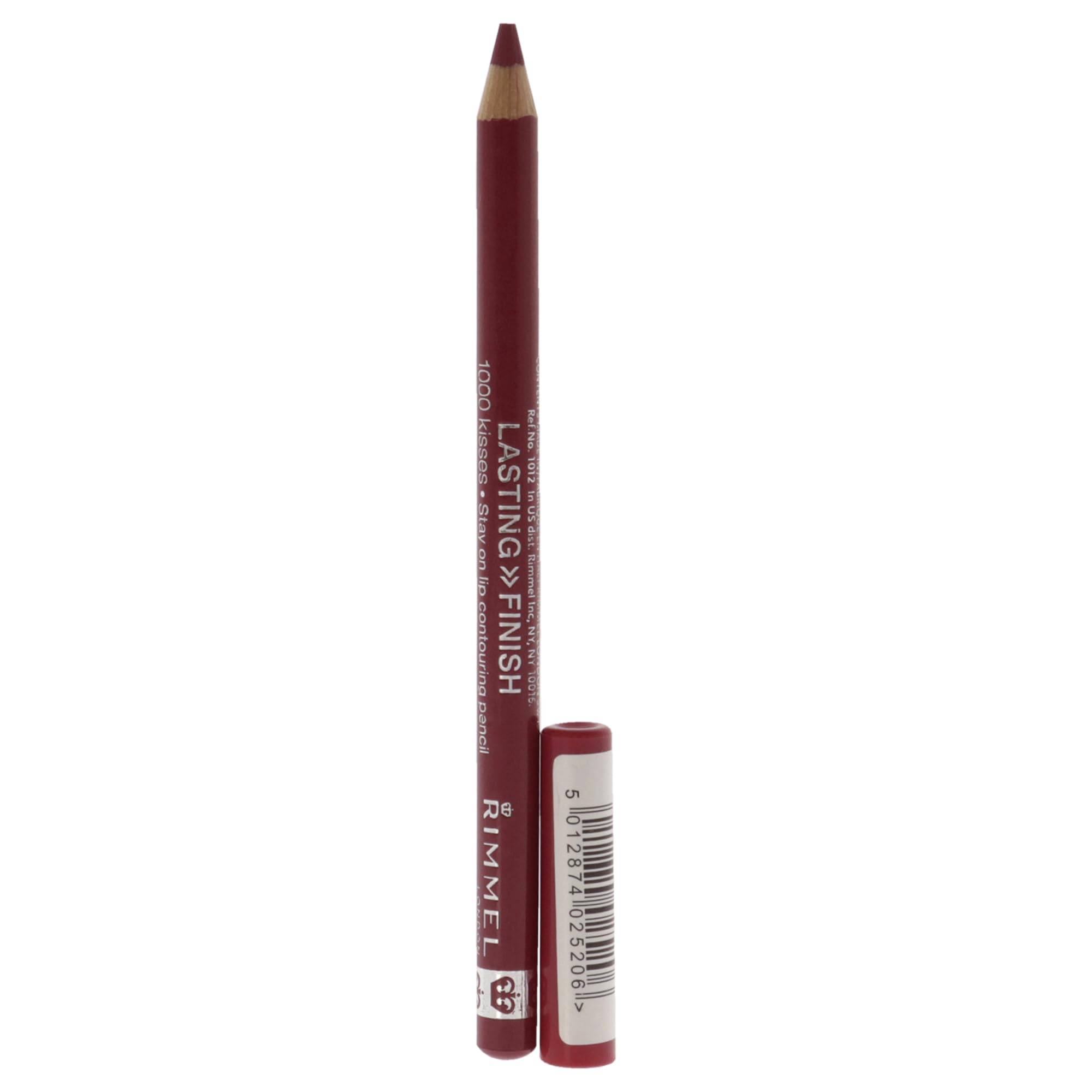 Rimmel lip swatch India Pink on lips demonstrating long-lasting, transfer-resistant color