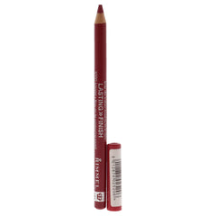 Rimmel lip swatch India Pink on lips demonstrating long-lasting, transfer-resistant color