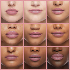 Rimmel Lasting Finish close-up of Black Diamond pigment texture revealing luminous shine and fuller-lip effect