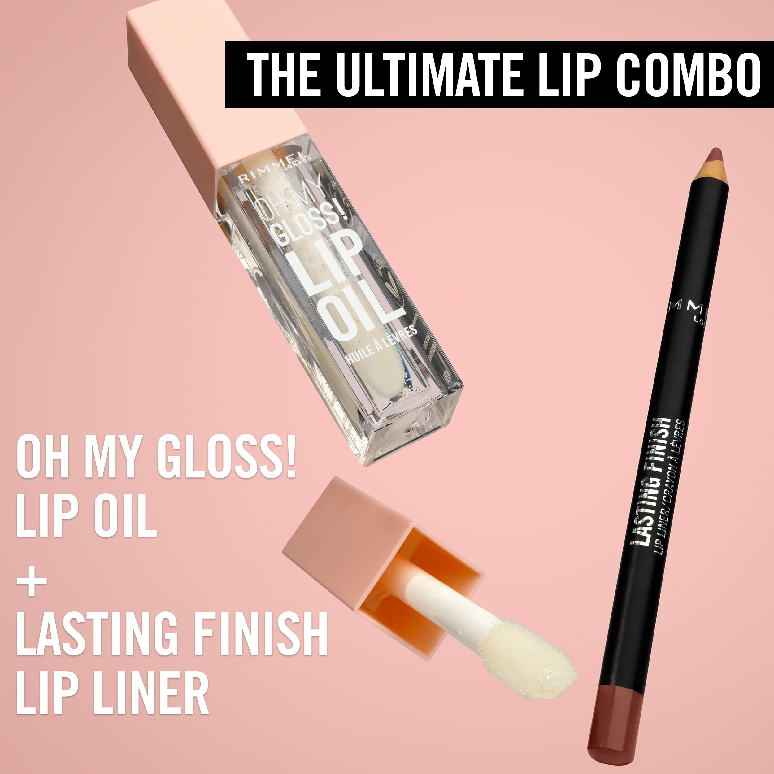 Rimmel cap and base label displays product info and storage ease