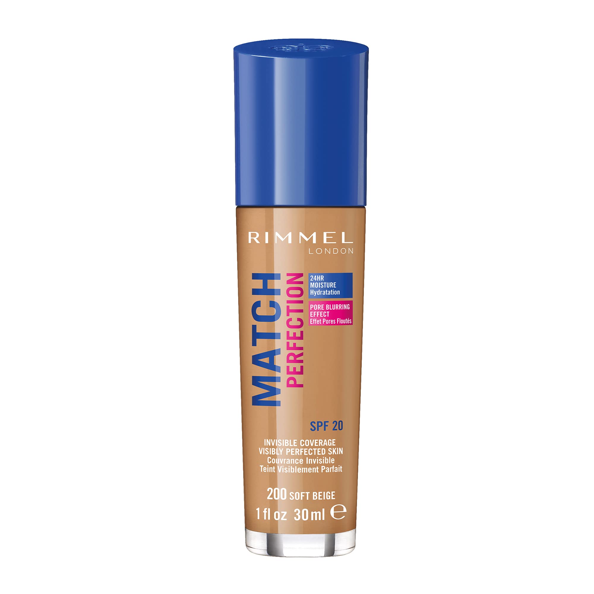 Rimmel front bottle showing smooth finish and easy dispensing benefit