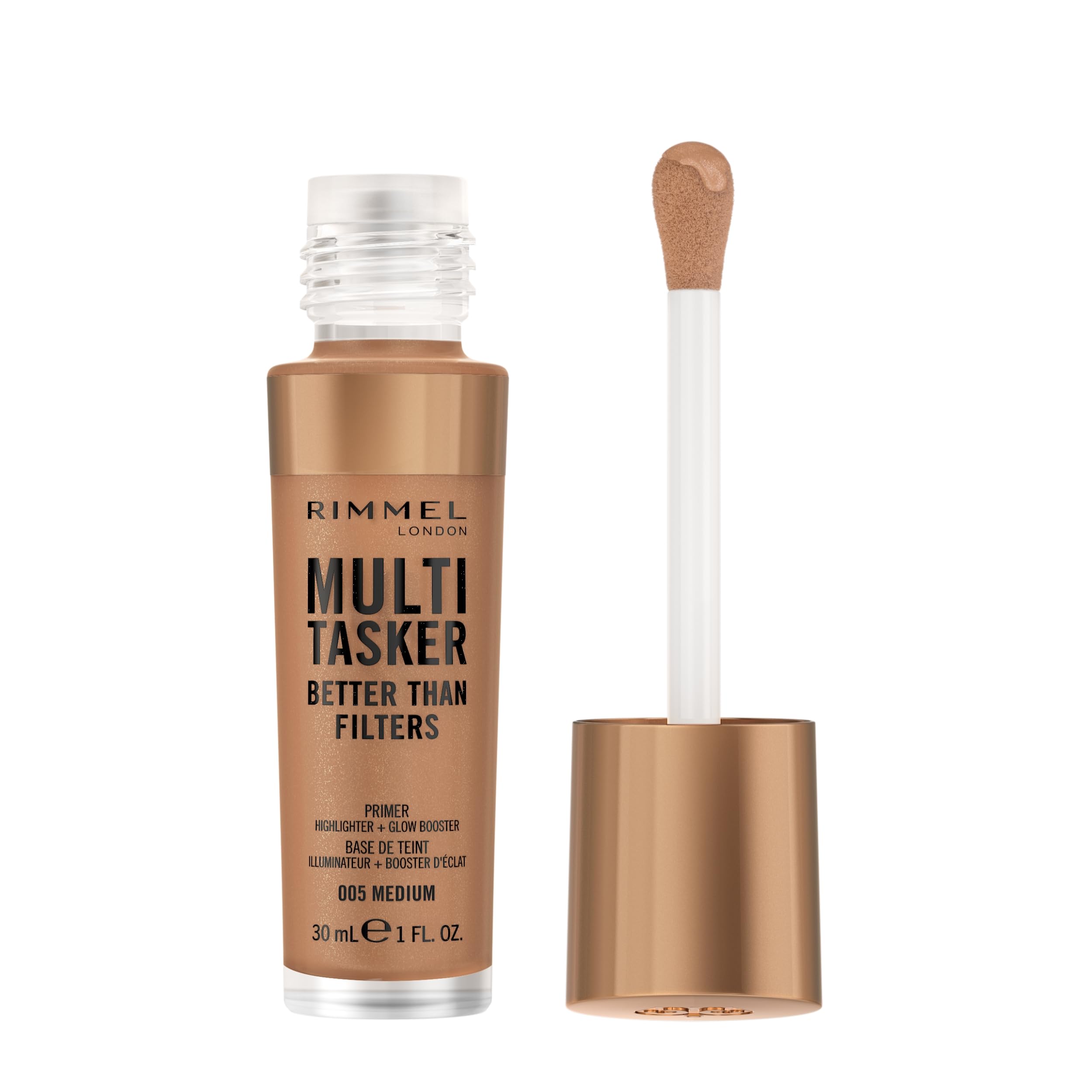 Rimmel front packaging showing product bottle and label, convenient travel size