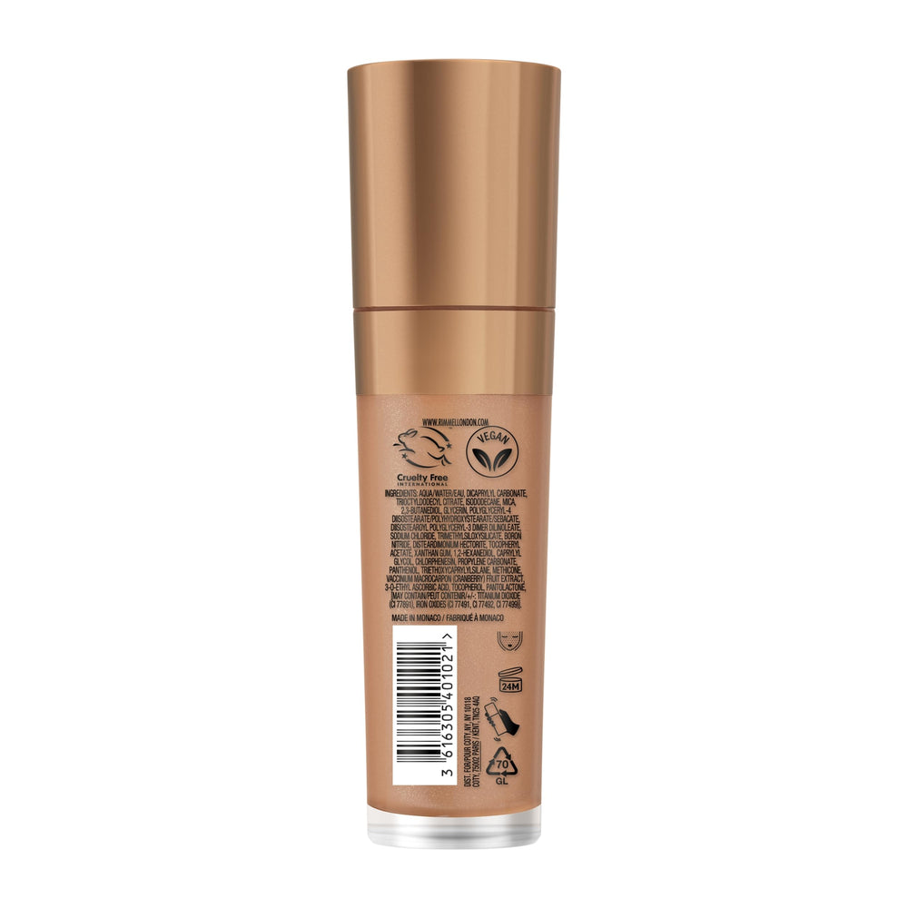 Rimmel Multi-Tasker in a makeup bag lifestyle shot showing everyday portability and quick touch-up benefit