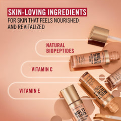 Rimmel mixed with foundation to demonstrate how it adds all-over subtle radiance