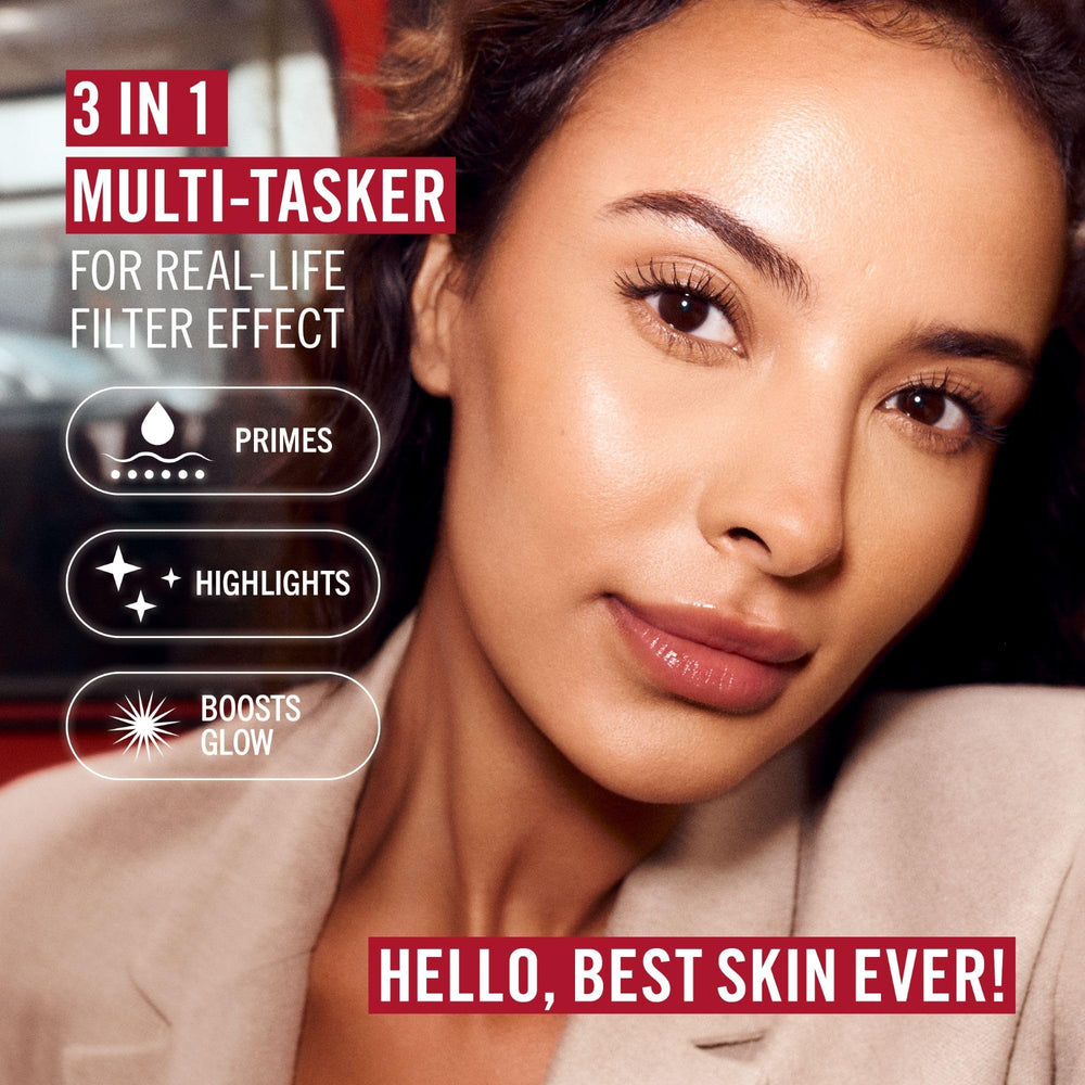 Rimmel swiped on skin illustrating natural glow and seamless blending benefit
