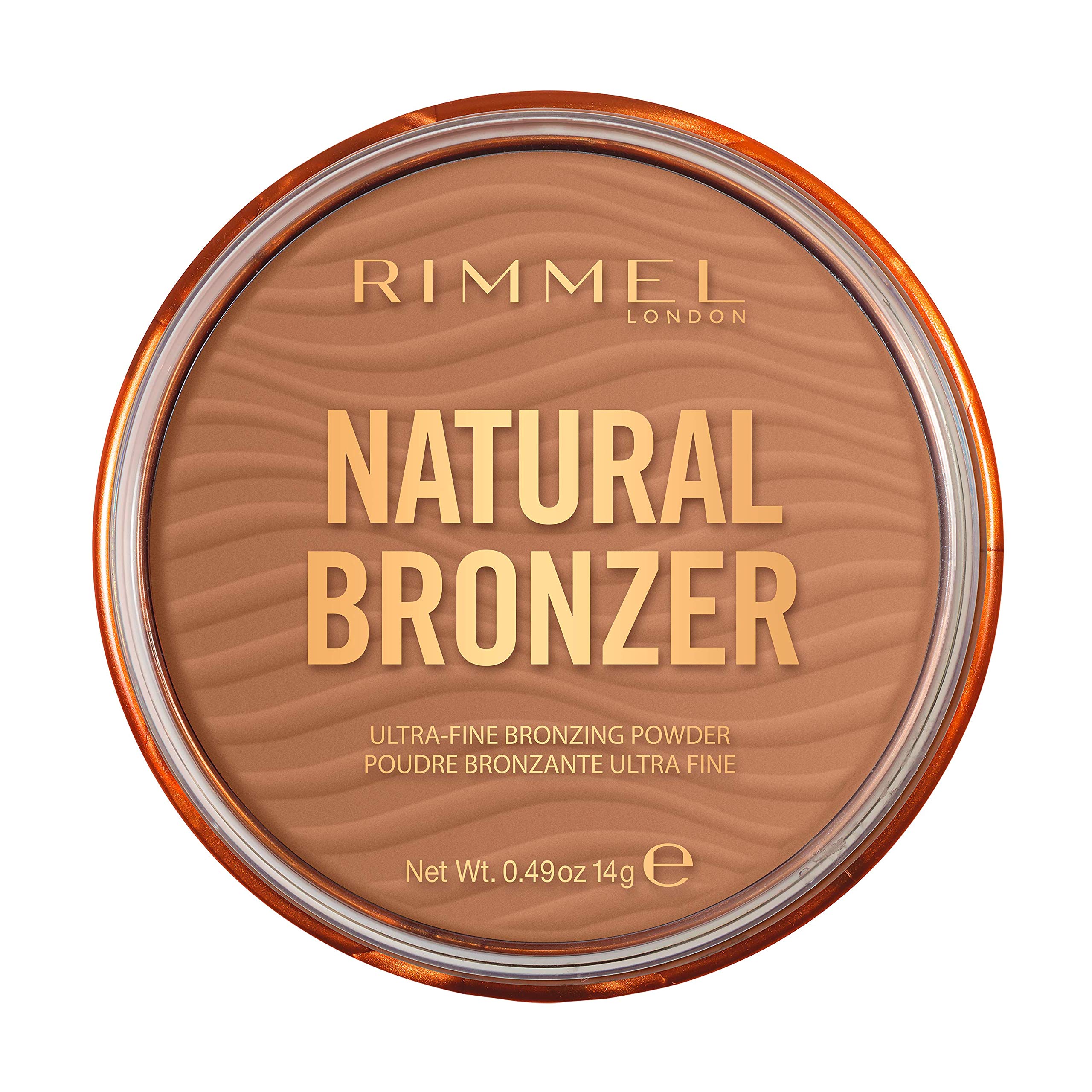 Rimmel natural bronzer front compact showing sleek packaging and instant warm tone
