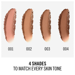 Rimmel bronzer applied with brush creating natural contour and definition