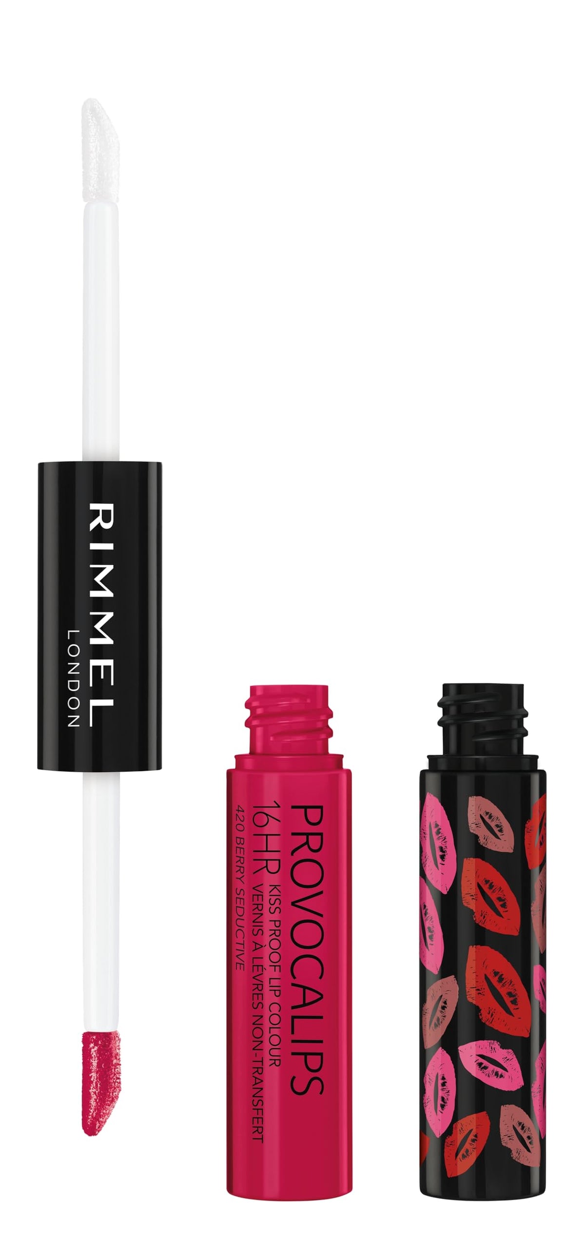 Rimmel Provocalips front packaging showing berry shade and duration benefit