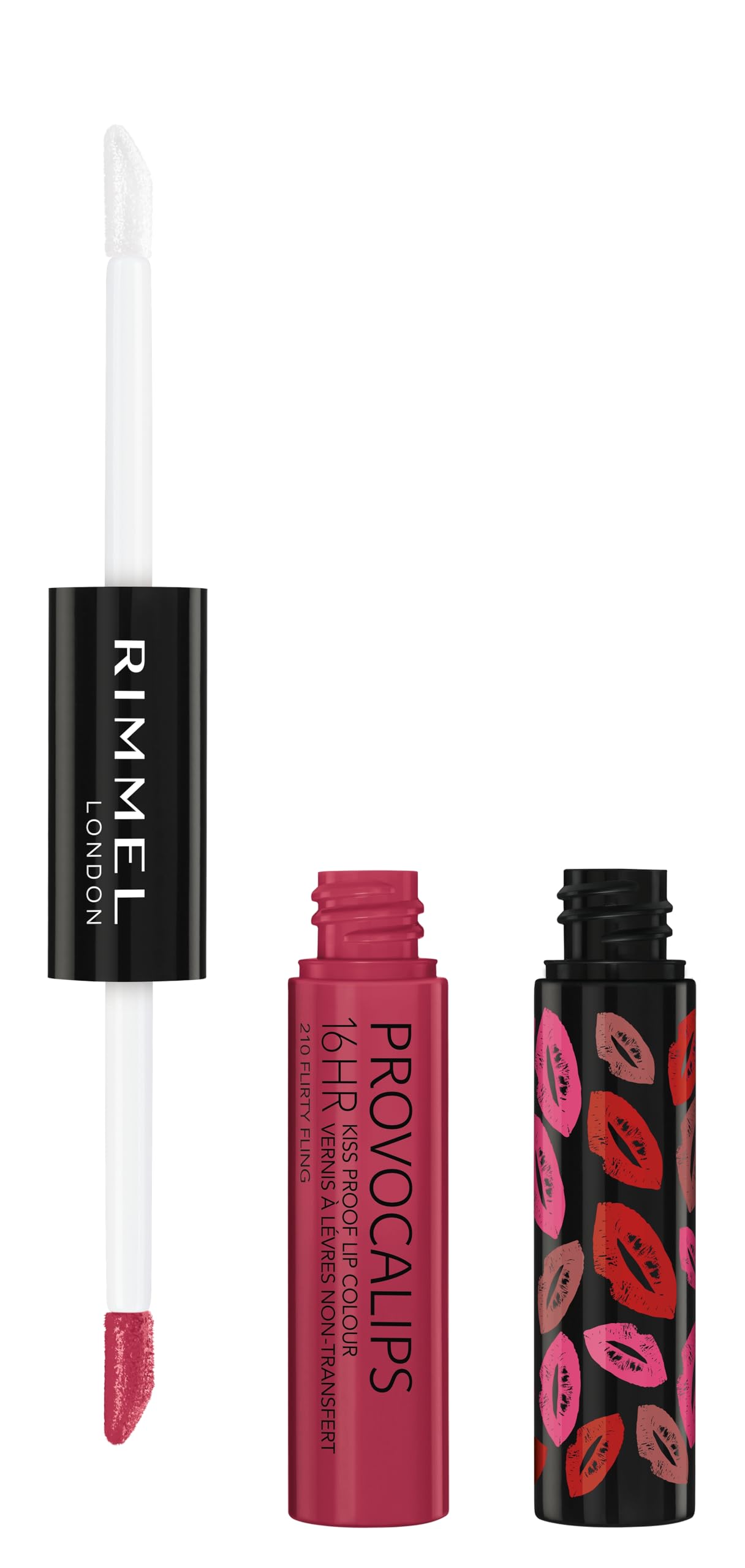 Rimmel Provocalips front packaging showing shade and shine benefit
