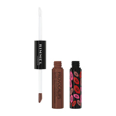 Rimmel Provocalips front packaging showing shade 780 Shore Thing and glossy finish benefit
