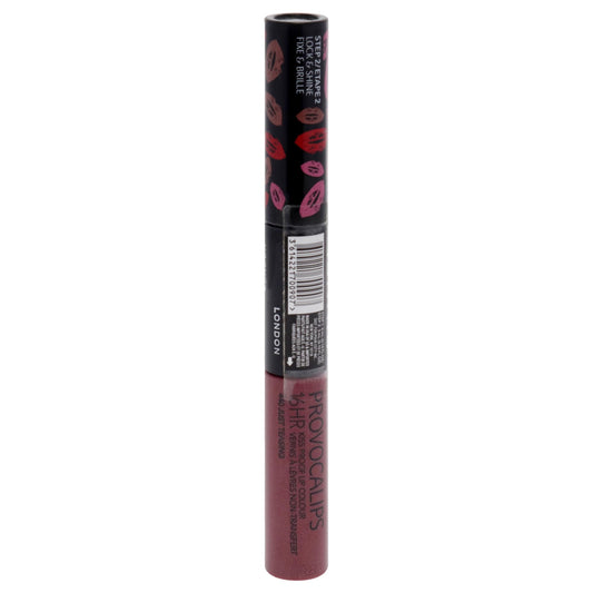 Rimmel Provocalips texture close-up displaying creamy pigment and glossy finish for long wear