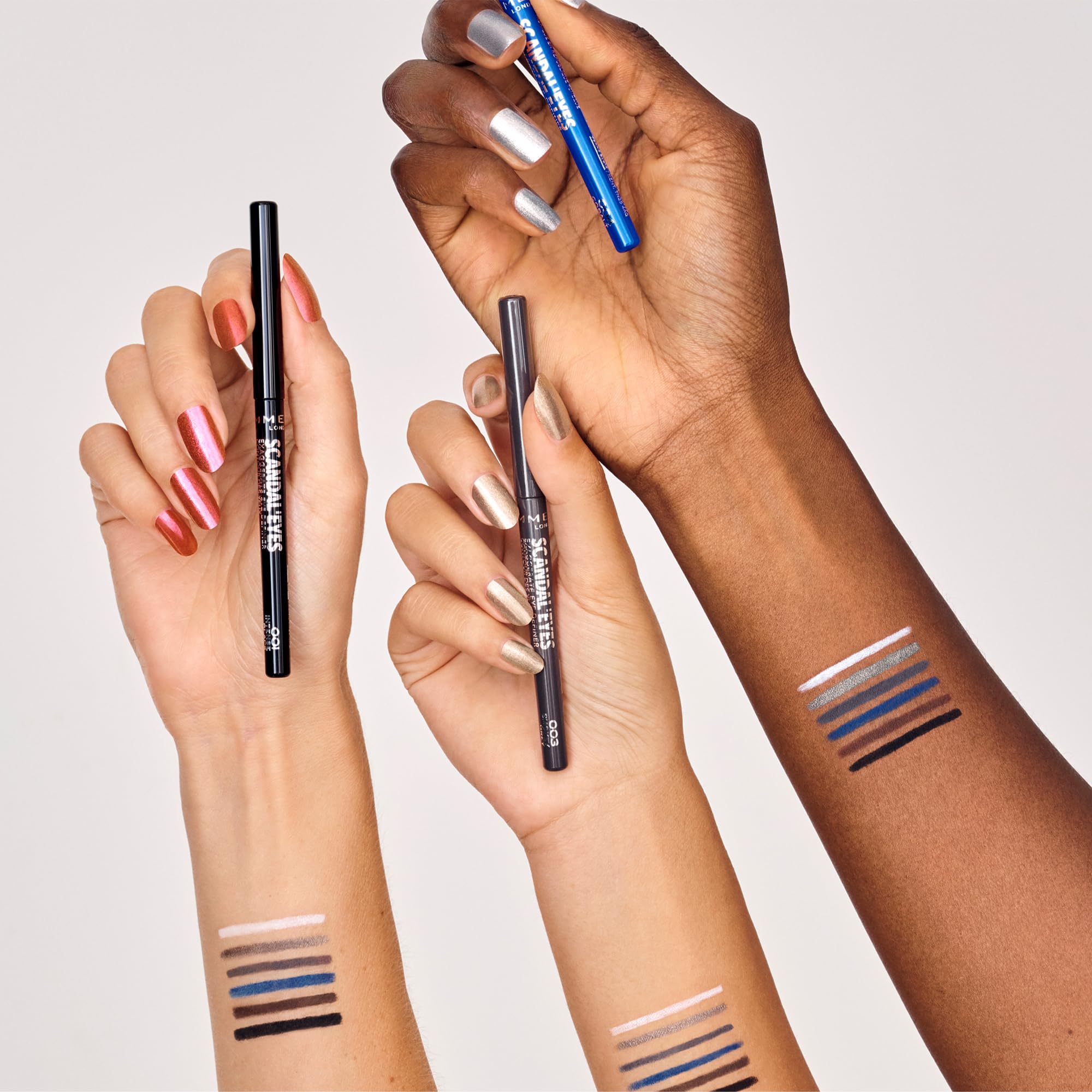 Rimmel Scandaleyes used on waterline showing secure, vivid liner wear