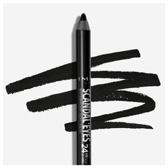 Rimmel Scandal'eyes applied as eyeliner on eye showing crisp line that enhances lash definition