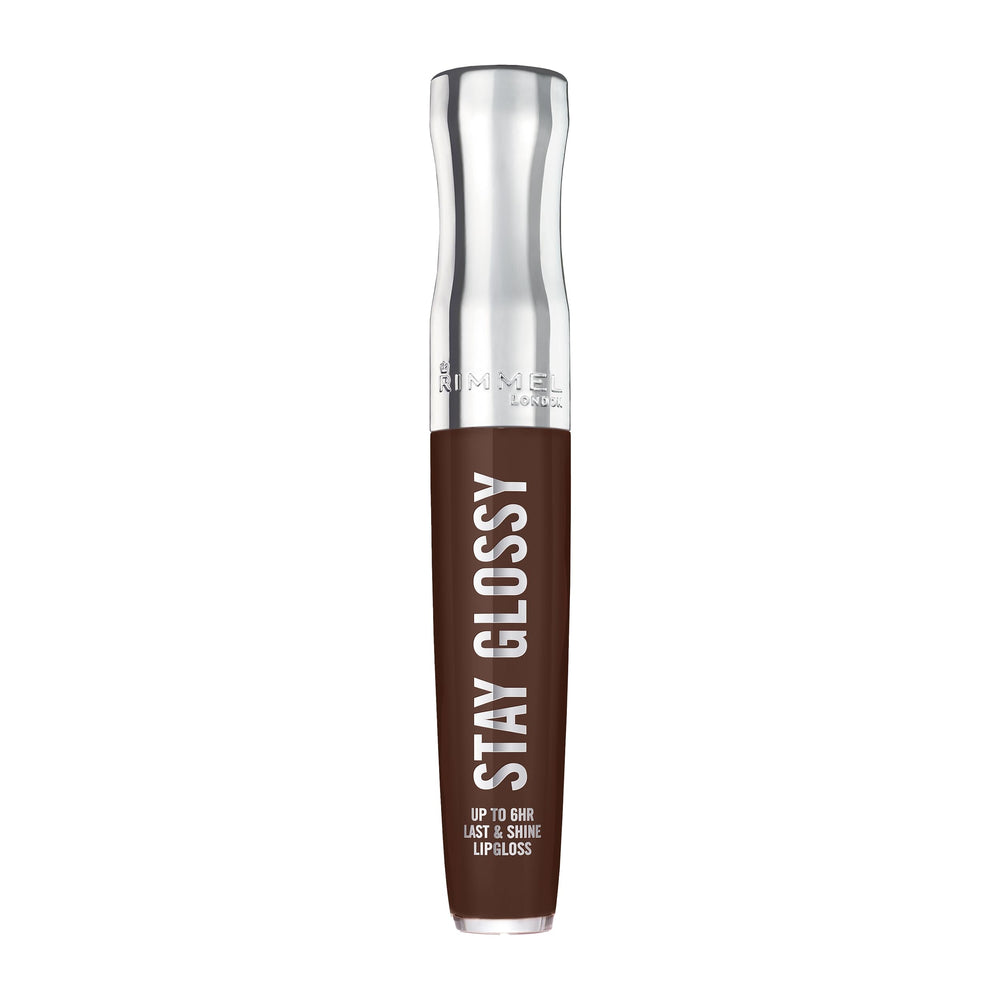 Rimmel front packaging showing cocoa kiss shade and gloss benefits
