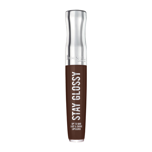 Rimmel front packaging showing cocoa kiss shade and gloss benefits