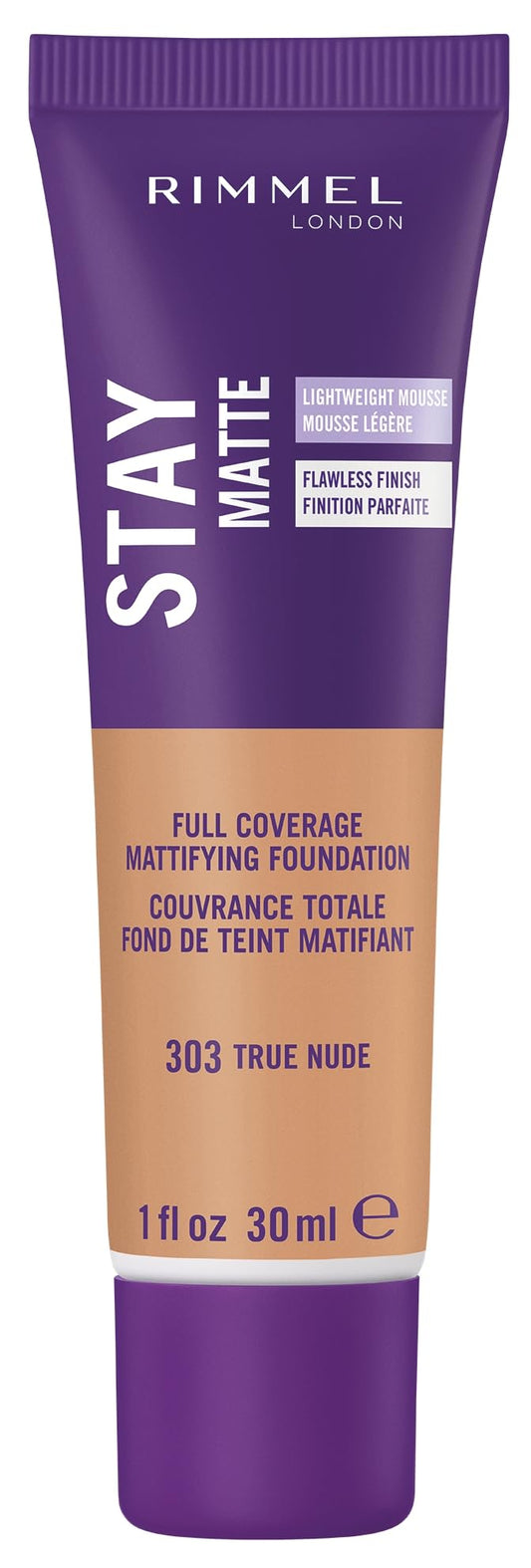 Rimmel bottle front showing label and matte finish benefit