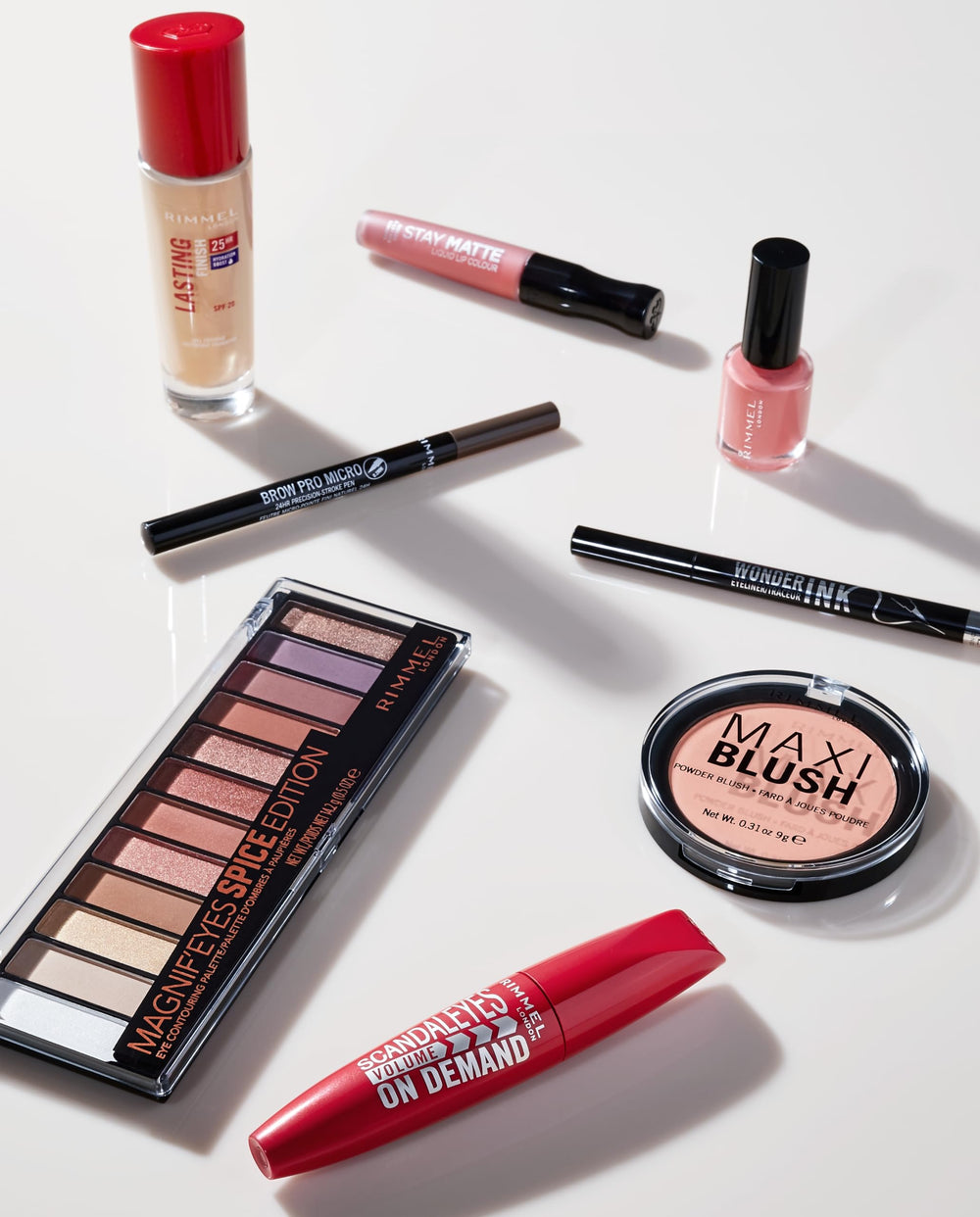 Rimmel on model in daytime outfit showing comfortable long‑wear benefit