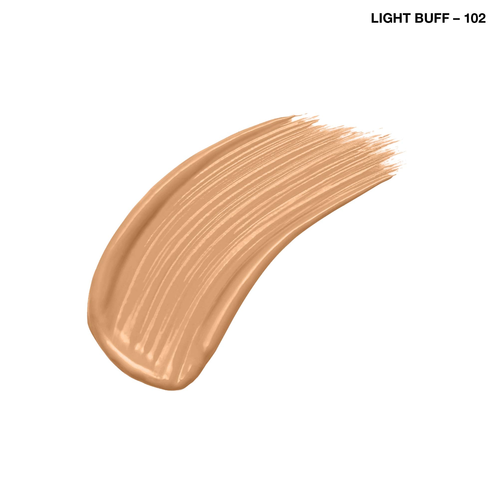 Rimmel swatches on arm in 102 Light Buff showing blendable coverage benefit