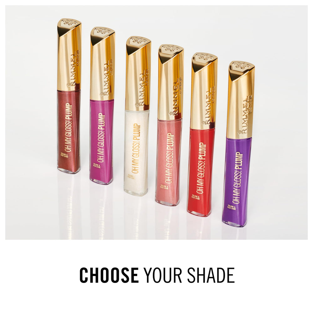 Rimmel Stay Plumped next to a hand for size comparison highlighting travel-friendly