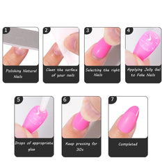 Rimudecure kit contents with glue and tools showing complete ready-to-use manicure set