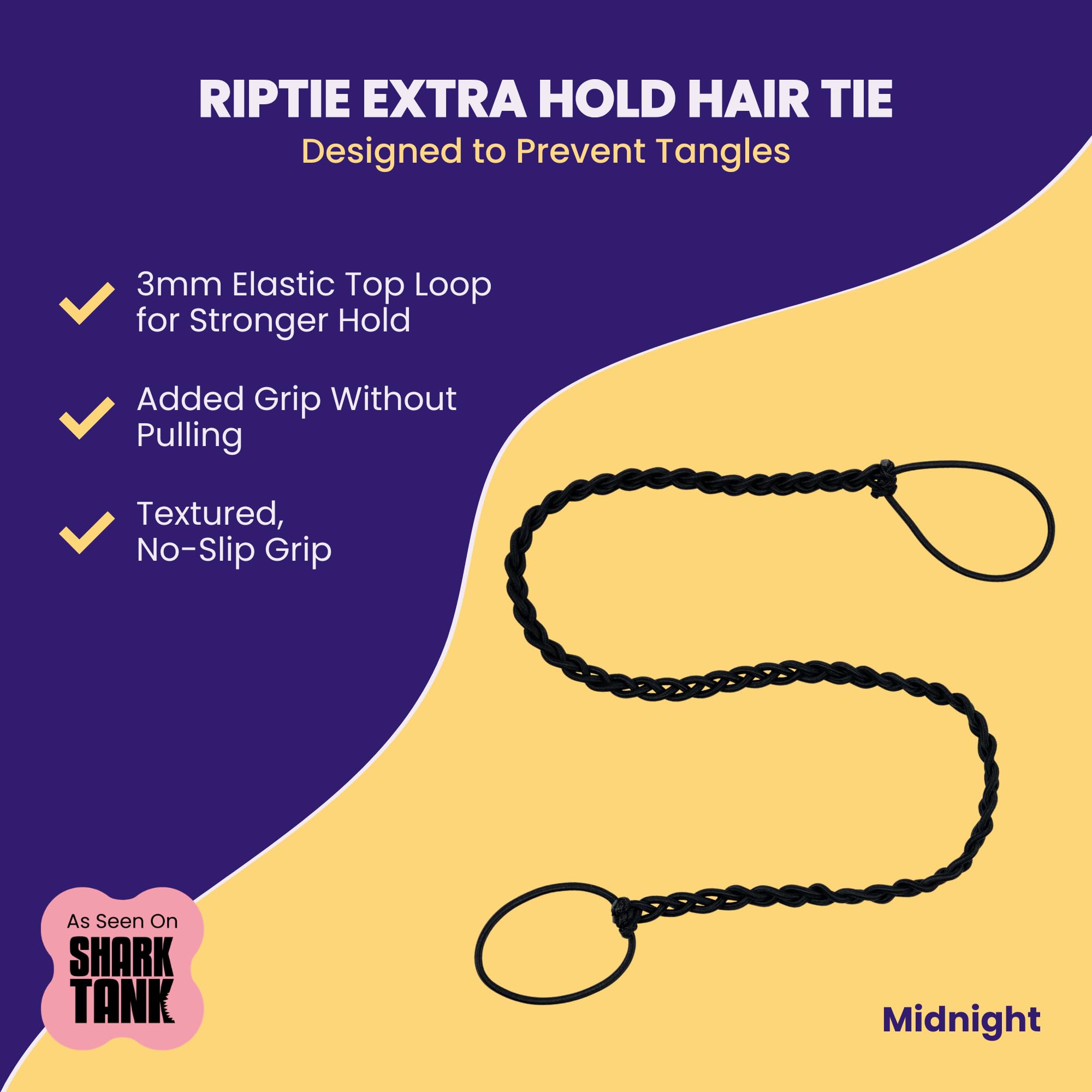 Rip Tie Midnight close-up of nylon texture highlighting tangle-free glide
