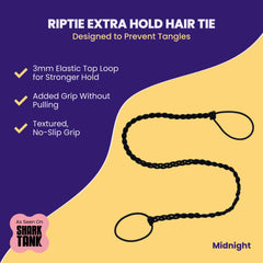 Rip Tie Midnight close-up of nylon texture highlighting tangle-free glide
