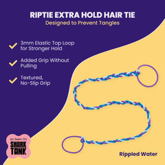 Rip Tie close-up of rippled nylon texture for gentle no-tangle hold