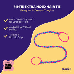 Rip Tie sunset close texture view highlights smooth nylon, prevents tangles