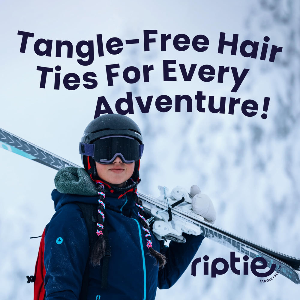 Rip Tie sunset packaging and 1pc display for single extra-long hair tie