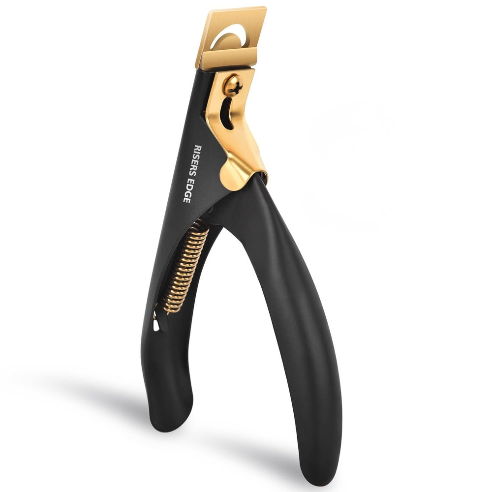 Risers Edge front view packaging showing professional nail cutter and benefits